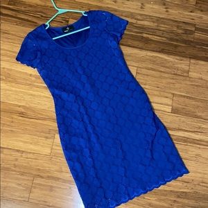 Blue lace cocktail dress